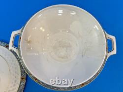 Antique Rare Johnson Bros EUNICE Dinner Plates/Bowls/Soup Tureen -Gold Rim