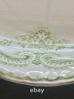 Antique Regis Green Transferware By Johnson Brothers England Platter 12x16