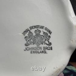 Antique Royal Ironstone China Johnson Bros. England Pitcher and Basin/Bowl White