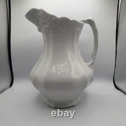 Antique Royal Ironstone China Johnson Bros. England Pitcher and Basin/Bowl White