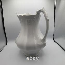 Antique Royal Ironstone China Johnson Bros. England Pitcher and Basin/Bowl White