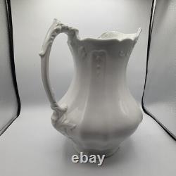 Antique Royal Ironstone China Johnson Bros. England Pitcher and Basin/Bowl White