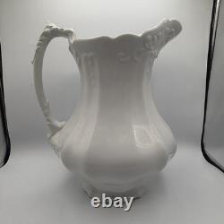 Antique Royal Ironstone China Johnson Bros. England Pitcher and Basin/Bowl White