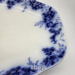Antique Serving Platter 12x16 FlowBlue Peach Royal Semi Porcelain Johnson Bros