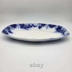 Antique Serving Platter 12x16 FlowBlue Peach Royal Semi Porcelain Johnson Bros