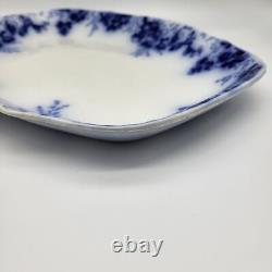Antique Serving Platter 12x16 FlowBlue Peach Royal Semi Porcelain Johnson Bros