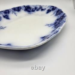 Antique Serving Platter 12x16 FlowBlue Peach Royal Semi Porcelain Johnson Bros