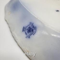 Antique Serving Platter 12x16 FlowBlue Peach Royal Semi Porcelain Johnson Bros