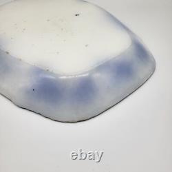 Antique Serving Platter 12x16 FlowBlue Peach Royal Semi Porcelain Johnson Bros