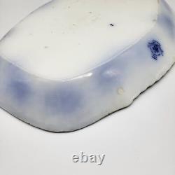 Antique Serving Platter 12x16 FlowBlue Peach Royal Semi Porcelain Johnson Bros