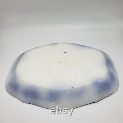 Antique Serving Platter 12x16 FlowBlue Peach Royal Semi Porcelain Johnson Bros