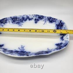 Antique Serving Platter 12x16 FlowBlue Peach Royal Semi Porcelain Johnson Bros