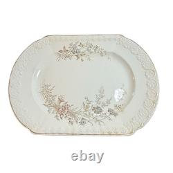 Antique Victorian Johnson Bros England Porcelain Floral Platter 12 inch Oval