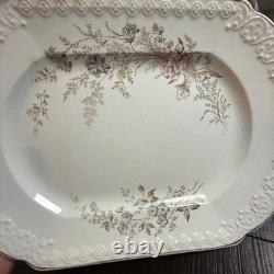 Antique Victorian Johnson Bros England Porcelain Floral Platter 12 inch Oval