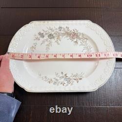 Antique Victorian Johnson Bros England Porcelain Floral Platter 12 inch Oval