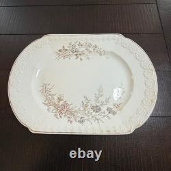Antique Victorian Johnson Bros England Porcelain Floral Platter 12 inch Oval