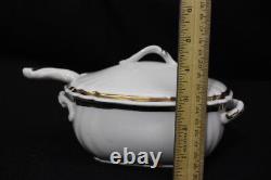 Antique c. 1900 Johnson Bros. Royal Ironstone TUREEN withLid & Ladle, Lustre Trim