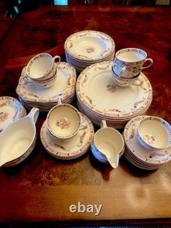 Antq Rare Pareek Johnson Bros. England Arundale 68 Pcs Floral Dining Set Read