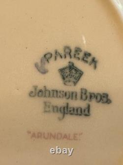 Antq Rare Pareek Johnson Bros. England Arundale 68 Pcs Floral Dining Set Read