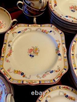Antq Rare Pareek Johnson Bros. England Arundale 68 Pcs Floral Dining Set Read