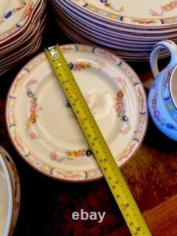 Antq Rare Pareek Johnson Bros. England Arundale 68 Pcs Floral Dining Set Read