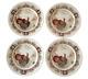 Barnyard King By Johnson Bros Dinner Plates Set Of 4 Vintage 10.75 Turkey