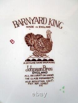 Barnyard King by Johnson Bros Dinner Plates Set of 4 Vintage 10.75 Turkey