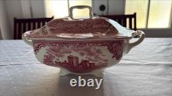 Beautiful Johnson Bros Classic Old Britain Castles Pattern Pink Soup Tureen
