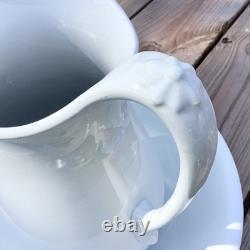 Bowl and Pitcher Meakin Johnson Bros. Ironstone Large White Basin