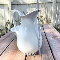 Bowl and Pitcher Meakin Johnson Bros. Ironstone Large White Basin