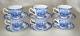 Coaching Scenes Hunting Country Johnson Bros England Blue Coffee Cups & Saucers