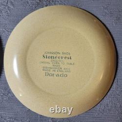 DORADO Johnson Bros England Stonecrest Beige/Orange Flower 1970s Near Complete