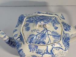 Early Johnson Brothers 4 Cup TEAPOT English Chippendale Blue PERFECTLY STUNNING