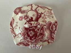 Early Johnson Brothers 4 Cup TEAPOT English Chippendale Red Pink Vintage England