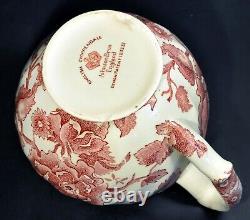English Chippendale Johnson Bros. 24oz. Pink Red Flowers Pitcher England 1935-65