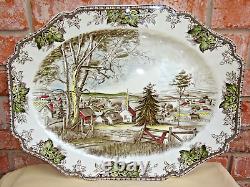 Excellent Johnson Bros. The Friendly Village 20 Oval Turkey Serving Platter