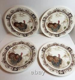 FOUR (4) Vintage Johnson Brothers BARNYARD KING Turkey Dinner Plates England