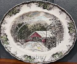 FRIENDLY VILLAGE PLATTER COVERED BRIDGE JOHNSON BROS 15 England