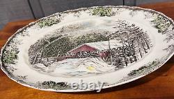 FRIENDLY VILLAGE PLATTER COVERED BRIDGE JOHNSON BROS 15 England