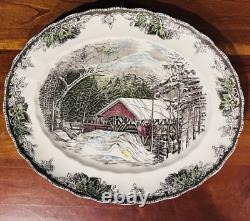 FRIENDLY VILLAGE PLATTER COVERED BRIDGE JOHNSON BROS 15 England