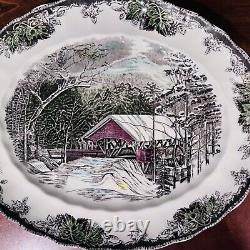 FRIENDLY VILLAGE PLATTER COVERED BRIDGE JOHNSON BROS 15 England