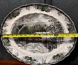 FRIENDLY VILLAGE PLATTER COVERED BRIDGE JOHNSON BROS 15 England