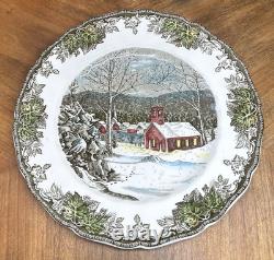 FRIENDLY VILLAGE Set of 6 Dinner Plates Johnson Brothers England School House