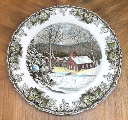 FRIENDLY VILLAGE Set of 6 Dinner Plates Johnson Brothers England School House