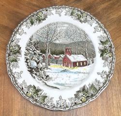 FRIENDLY VILLAGE Set of 6 Dinner Plates Johnson Brothers England School House