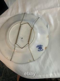 Flo Blue Holland Johnson Bros 2 Salad plates(have Chips)2 Dinner Plates Very Gd
