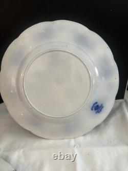 Flo Blue Holland Johnson Bros 2 Salad plates(have Chips)2 Dinner Plates Very Gd