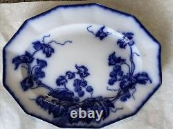 Flow Blue Berry Johnson Bros England Kenworth 12 Platter 1890-1910