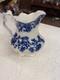 Flow Blue China Claremont Pattern Johnson Bros England Pitcher White/ Blue