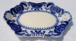 Flow Blue Florida Exquisite Johnson Bros 14.5 Serving Platter with Gold Accents